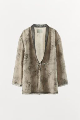 BEADED PRINTED ORGANZA KIMONO - Zara фото 16