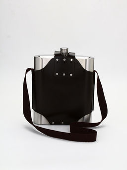 Фляжка для алкоголя СССР, нержавеющая сталь, чехол, 3.8 л