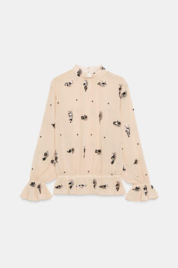SEMI-SHEER SEQUIN BLOUSE - Zara фото 6