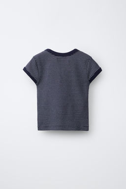 CAMISETA RIB CUELLO PICO RAYAS / Rayas - Zara фото 3