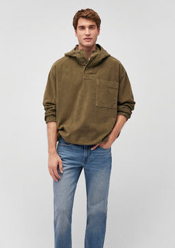 Kapusonlu Haki Sweatshirt