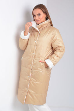 Пальто Diamant 1901 бело-бежевый фото 5