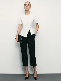 Футболка ассиметричного кроя на кнопках / Zarina  фото 2