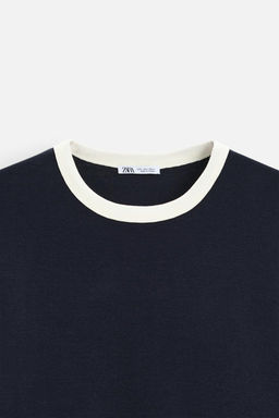 BASIC CONTRAST RIB T-SHIRT - Zara фото 39