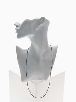 Шнурок нейлон 60 см, чёрный, винтовой замок серебро