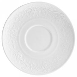 "Русь" Блюдце фарфоровое д140мм h18мм, белый, рельефный декор (подходит для чашки код 104847) (Китай)