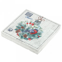 Салфетки бумажные Bouquet Home Collection Classic 33х33см, 3-х слойные, 20 штук в упаковке, 100% целлюлоза, Сказочное украшение (Россия)  фото 3