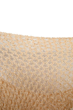 Alt?n Payetli Iplik Ajurlu Kay?k Yaka Triko Kazak TWOSS26KZ00005 - Trendyolmilla фото 2