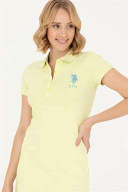 Женское светло-желтое трикотажное платье - U.s. polo assn фото 11