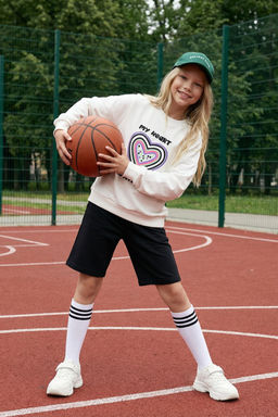 Mint K?z Cocuk Bask?l? Orme Sweatshirt TKDAW25SW00043 - Trendyolmilla фото 13
