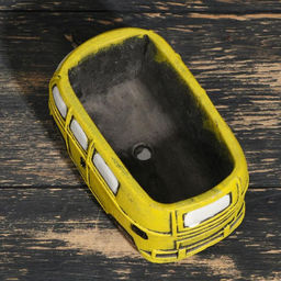 Горшок для цветов «Автобус», 300 мл, 13×7.5×6.4 см, керамика, жёлтый