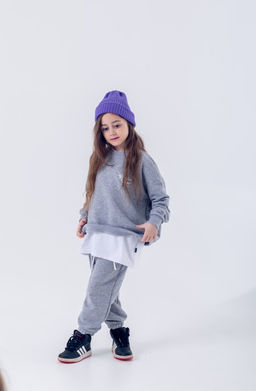 072 Детский костюм, серый меланж 3хнитка петля