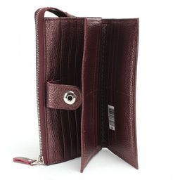 Портмоне женское Croco-ПР-970 на молнии натуральная кожа 3 отд, 20 карм, бордо металлик (232) 235864 фото 3