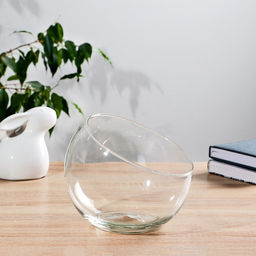 Ваза для цветов «Анабель», шаровая с косым резом, 1.5 л, 19×14.5 см, стекло, МИКС прозрачная