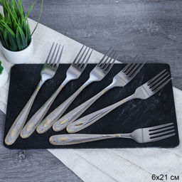 Вилка столовая 6 штук Золото 8/ MJT13-1 /уп 100/