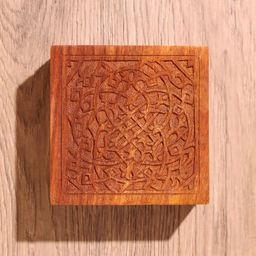 Шкатулка резная, 10×10×6 см, дерево шишам