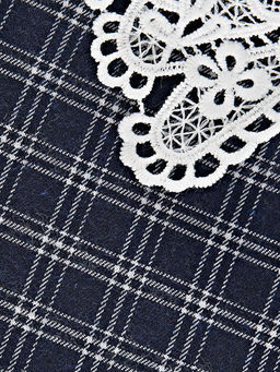 Платье в клетку с воротником UD 7331 син/бел клетка - Mini maxi фото 4