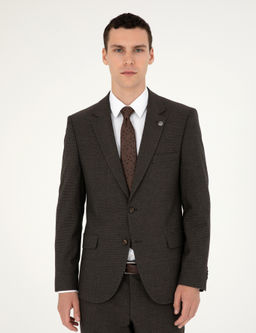 Kahverengi Slim Fit Tak_m Elbise