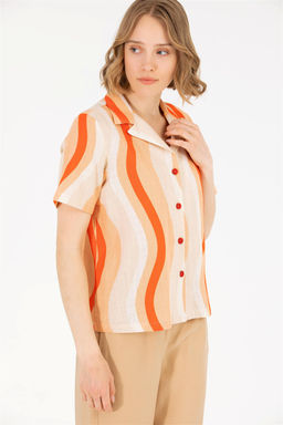 Женская красная рубашка с коротким рукавом - U.s. polo assn фото 9