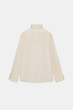 CAMISA FLUIDA SATINADA ZW COLLECTION / Crudo - Zara фото 7