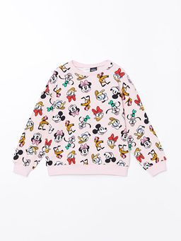 Bisiklet Yaka Minnie Mouse Bask?l? K?z ?ocuk Pijama ?st