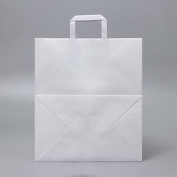 Цена за 25 шт. Пакет крафт без печати, белый, плоская ручка, 32×20×34 см