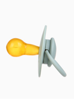 Соски-пустышки, от 6 мес., латекс, классические, в контейнере, набор из 2 шт., айвори/зелёный, M&B