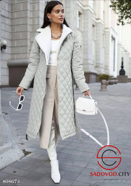 женская стеганная длинная куртка - Bruno фото 4
