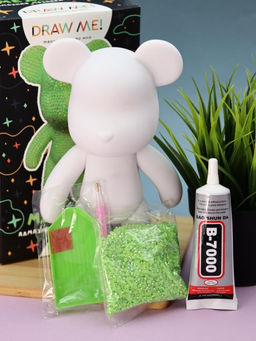 Алмазная мозаика на фигурке Draw Me! Green bear, (14*9.5*23 см)