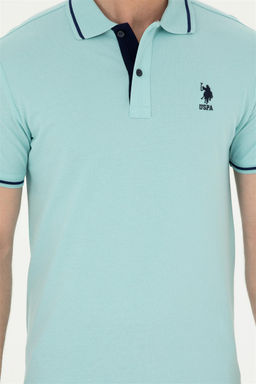 Мужская базовая футболка цвета водного зеленого цвета - U.s. polo assn фото 6