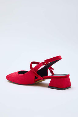 Trendyol Shoes Koyu Kahverengi Suet Mary Jane Blok Topuklu Sandalet TAKSS25TO00075 - Trendyolmilla фото 4