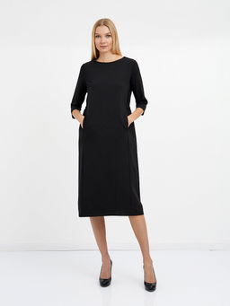 платье черное с карманами