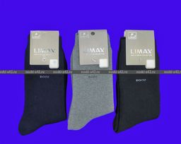 Цена за 12 пар. LIMAX носки мужские внутри махра ЧЕРНЫЕ 41-46 (фактически 41-45)  фото 8