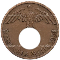 Монета 1 рейхспфенниг 1938 года A Германия