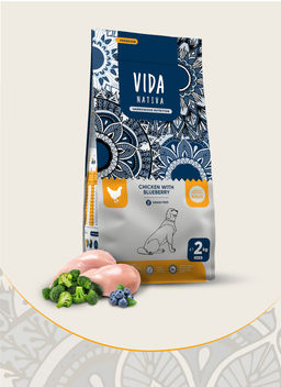 Корм Vida Nativa для взрослых собак средних и крупных пород с курицей и черникой P02133007