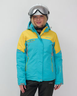 Горнолыжный костюм женский зимний бирюзового цвета 02810Br