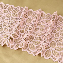 Кружевная эластичная ткань, 180 мм, 2.7±0.5 м, пудровая