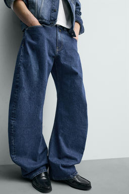 JEANS BARREL FIT COSTURA GIRADA / Azul - Zara фото 5