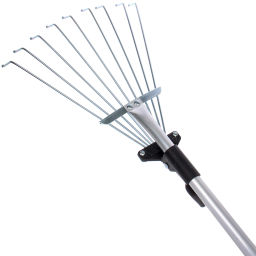 Грабли веерные раздвижные алюминивые малые с телескопическим черенком 9 зубьев 730мм ДоброСад