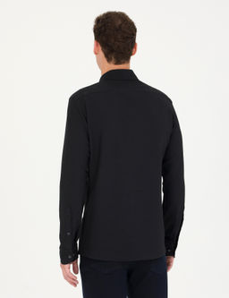 Рубашка Pierre Cardin Slim Fit черная с длинным рукавом