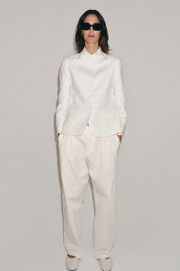 BLAZER LINO 100% ZW COLLECTION / Blanco - Zara фото 6