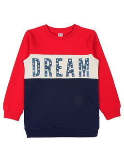 CRB wear/CWK 62265 Платье типа туника для девочки, красный-темно-синий/Ex.Cherubino  фото 3