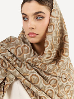 Большой, мягкий, тонкий и очень нежный двусторонний палантин с рисунком