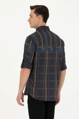 Мужская рубашка антрацитового цвета с длинным рукавом - U.s. polo assn фото 5