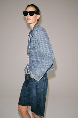 BERMUDA DENIM RELAXED TIRO MEDIO ZW COLLECTION / Azul - Zara фото 6