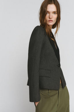 ZW COLLECTION COMBINED HERRINGBONE BLAZER - Zara фото 2