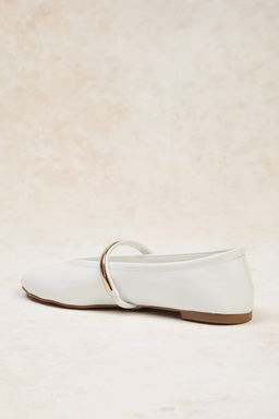 Siyah Gold Metal Bantl? Mary Jane Badem Burun Babet TAKAW26BE00005 - Trendyolmilla фото 11