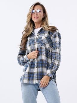 Рубашка в клетку джинсовая - Odis фото 18