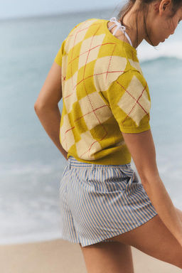 ARGYLE KNIT TOP - Zara фото 3