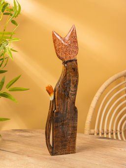 Сувенир «Кошка», 60×14×6 см, дерево, коричневый, МИКС
